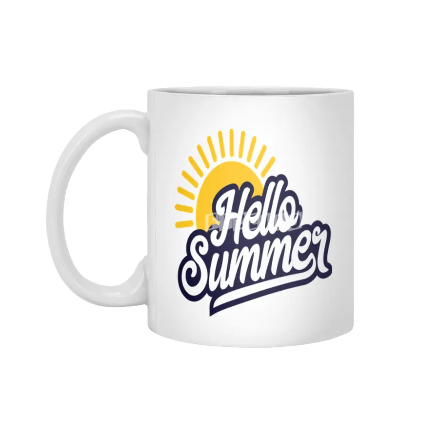 Hello Summer Typographic Line Beyaz Kupa