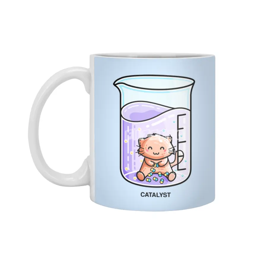 Catalyst Cute Chemistry Cat Pun Beyaz Kupa