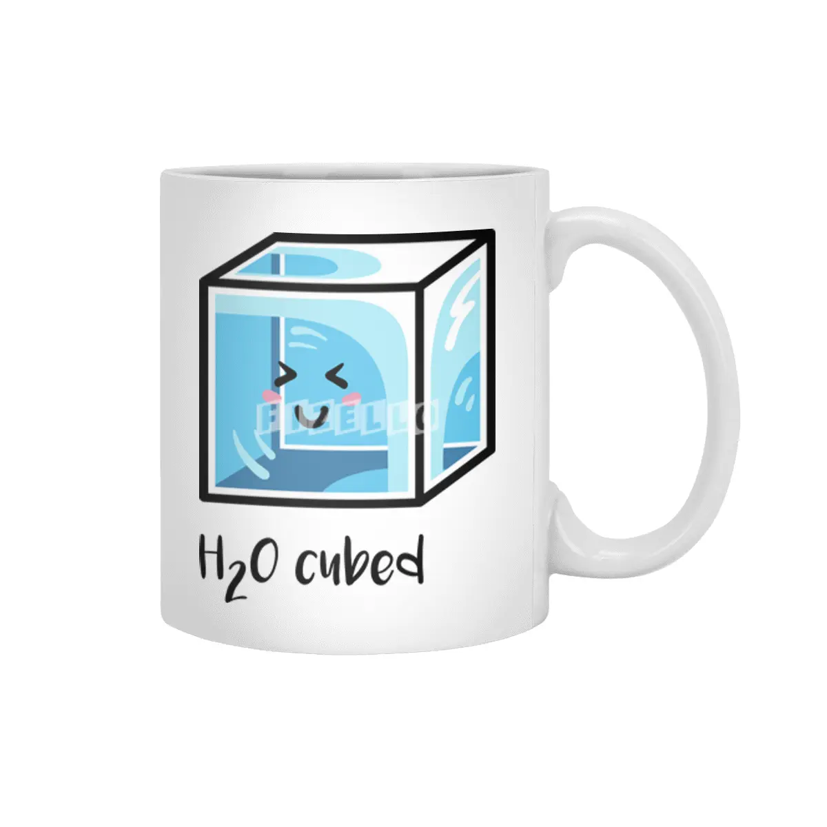 H2O Cubed Ice Block Chemistry Science Joke Beyaz Kupa