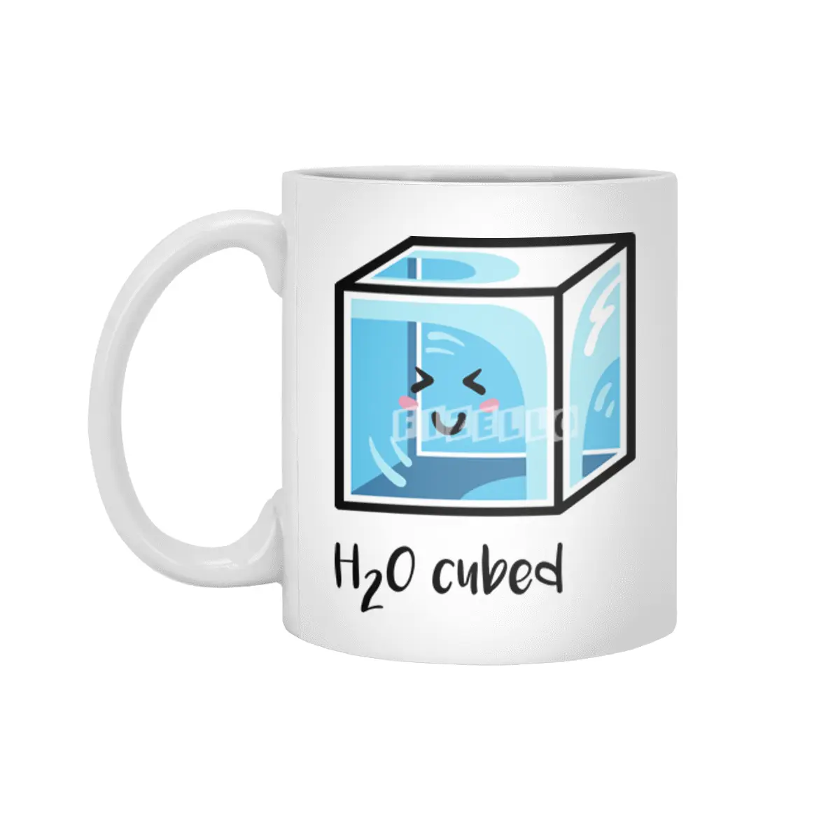 H2O Cubed Ice Block Chemistry Science Joke Beyaz Kupa