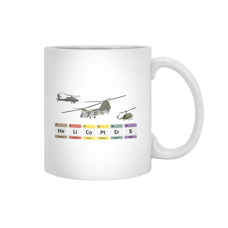 Military Helicopters Chemistry Beyaz Kupa