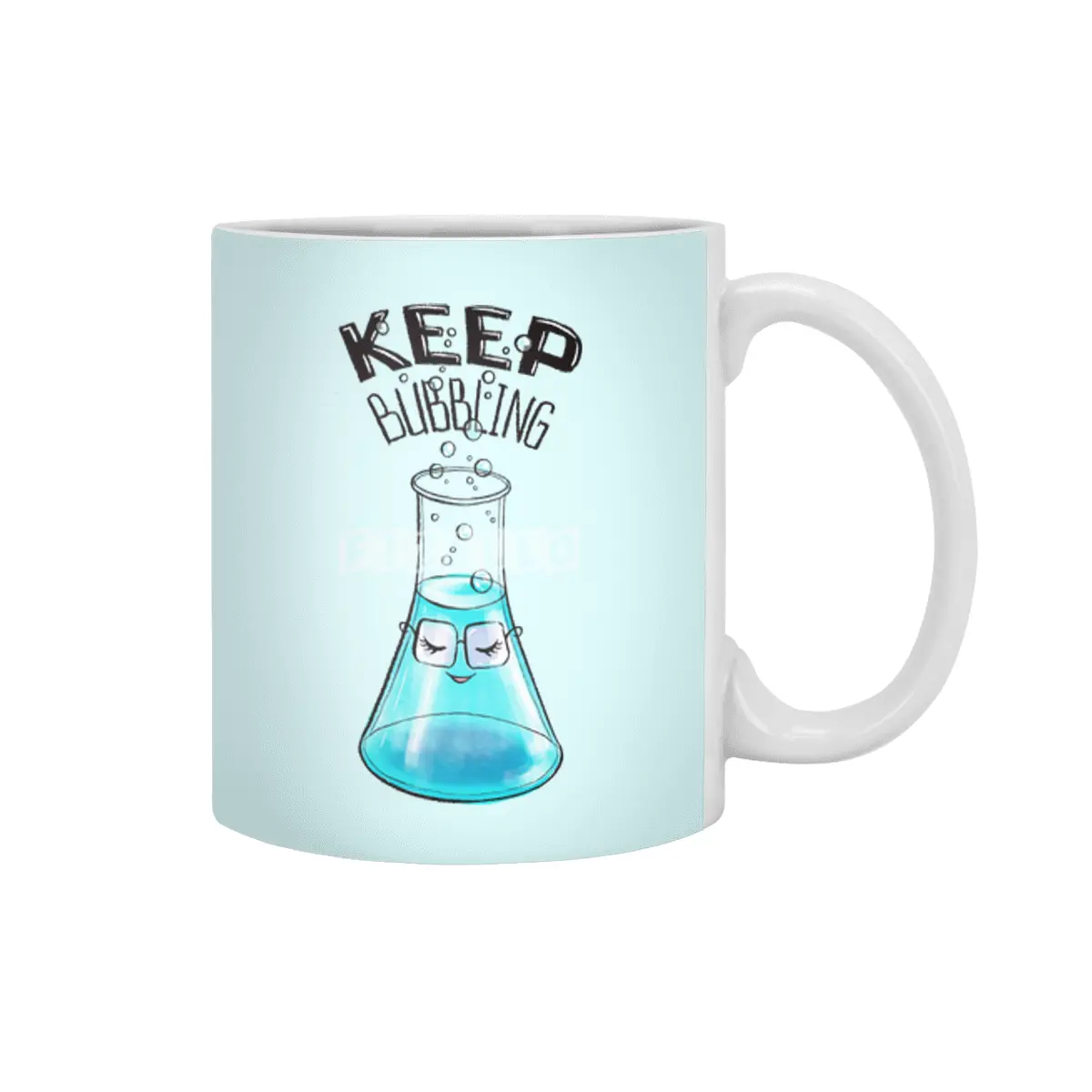 Cute Flask Character Nerdy Chemistry Lab Art Beyaz Kupa