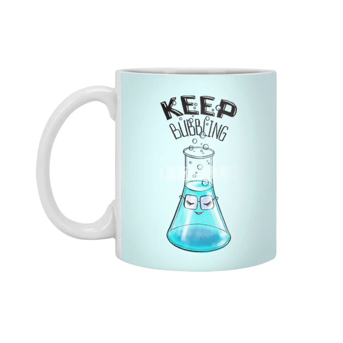 Cute Flask Character Nerdy Chemistry Lab Art Beyaz Kupa