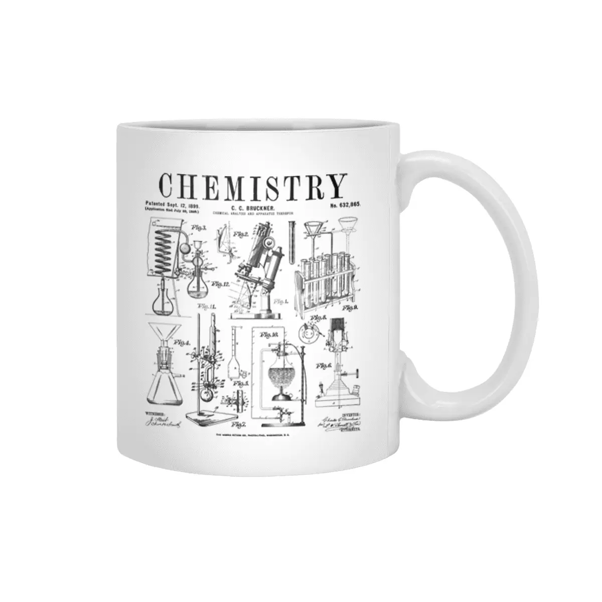 Chemistry Teacher Student Science Laboratory Vintage Patent Beyaz Kupa
