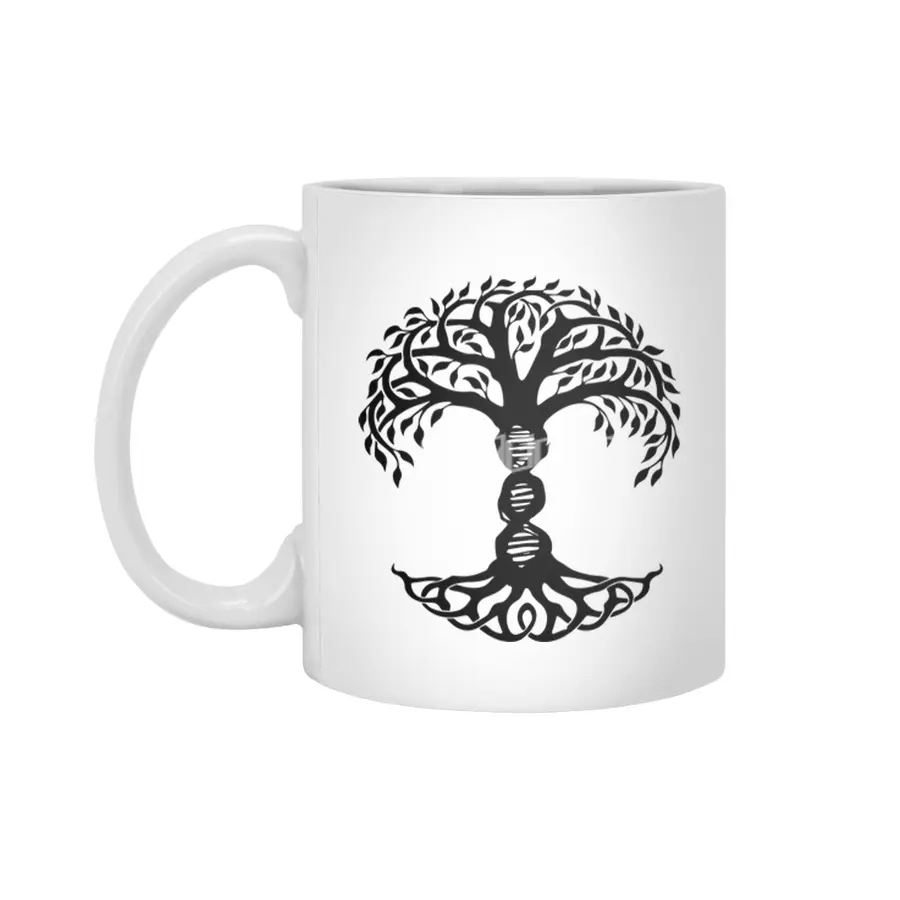 Copy of DNA Tree of Life Genetics Biology Science gift viking theme Beyaz Kupa