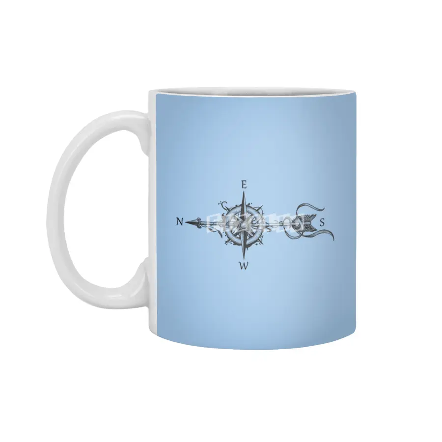 Compass with arrow Beyaz Kupa
