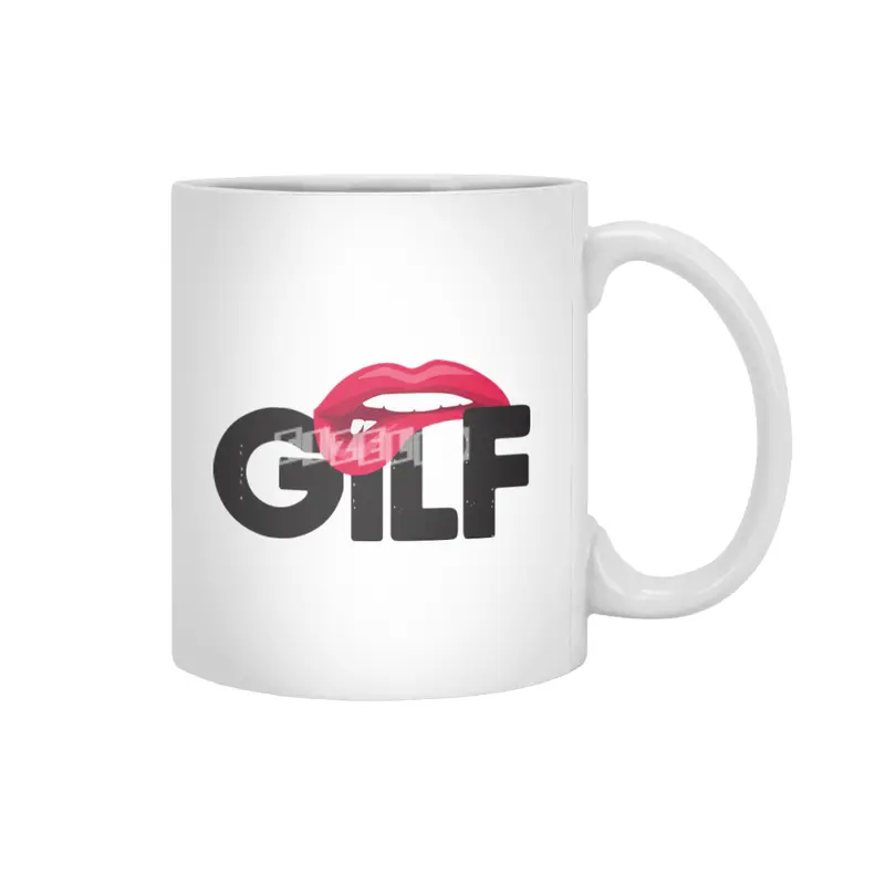 Funny Saying GILF Sarcastic T-Shirt Grandmother Grandfather Beyaz Kupa