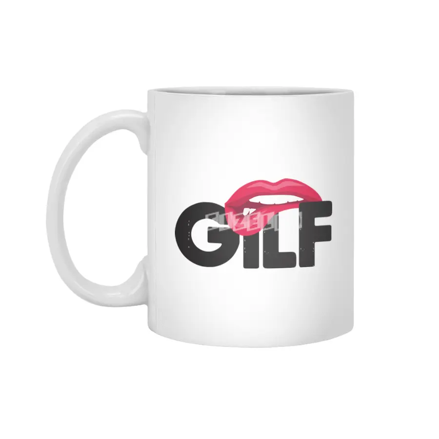 Funny Saying GILF Sarcastic T-Shirt Grandmother Grandfather Beyaz Kupa