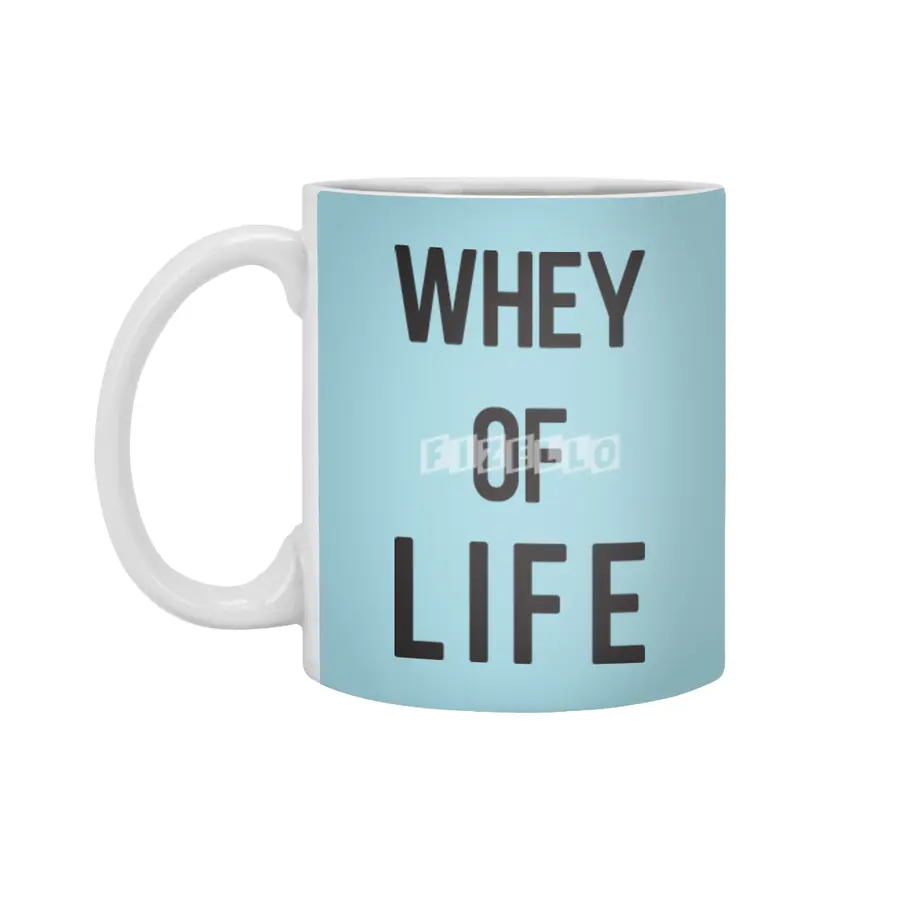 Whey of Life Fitness Food Pun Apparel Beyaz Kupa