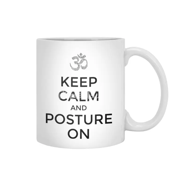 Yoga posture - keep calm Beyaz Kupa