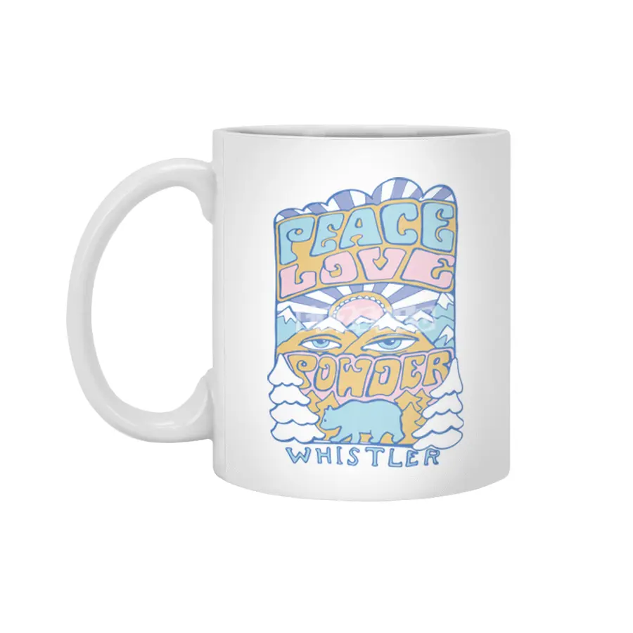 Peace Love Powder colours Beyaz Kupa