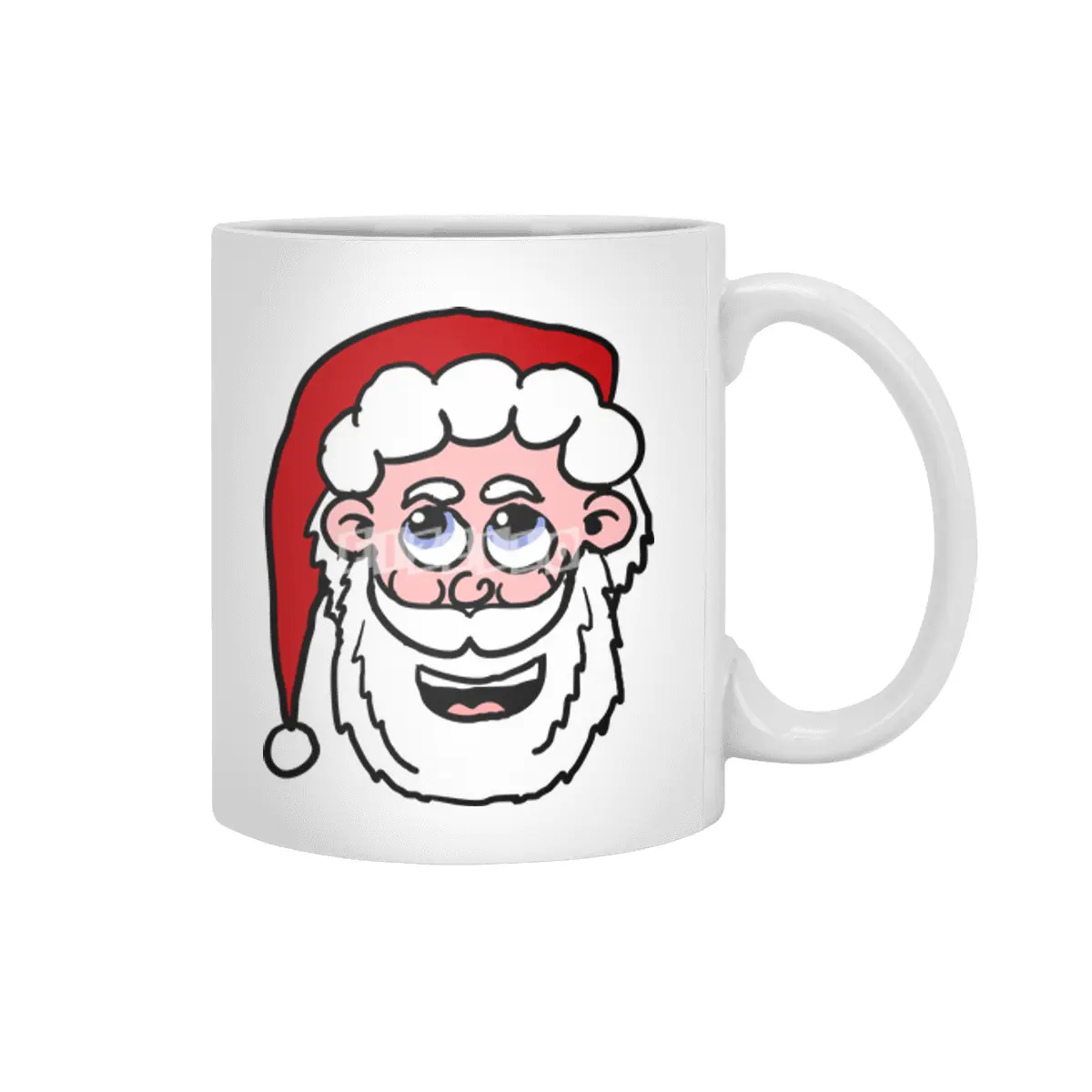 Cartoon Santa Head Beyaz Kupa