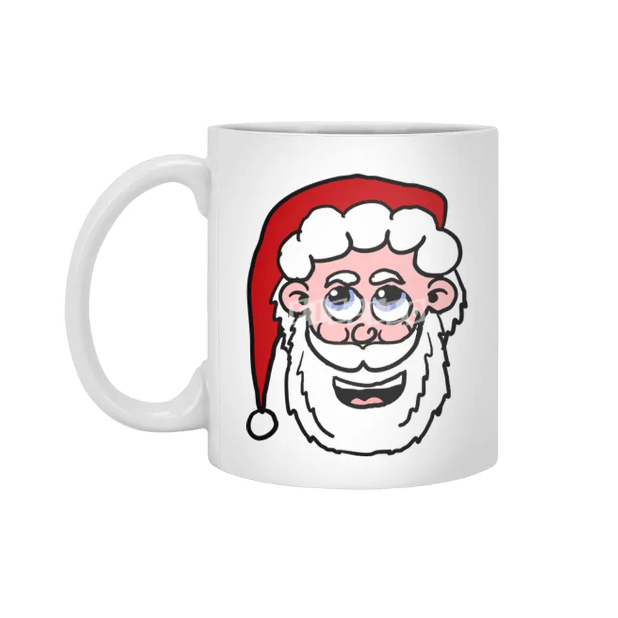 Cartoon Santa Head Beyaz Kupa