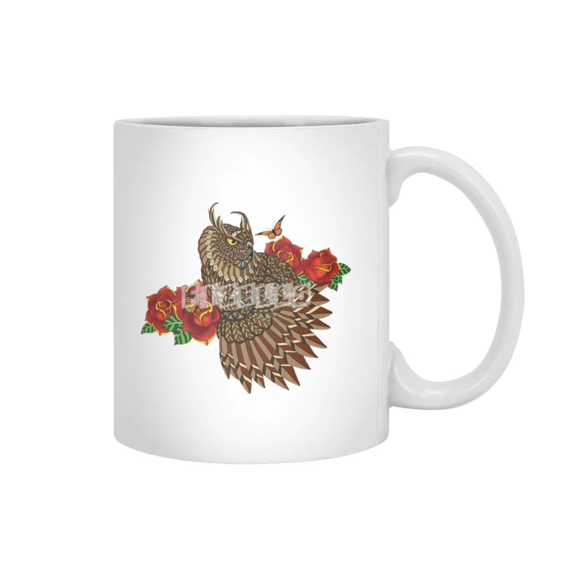 Summer Roses Owl Beyaz Kupa