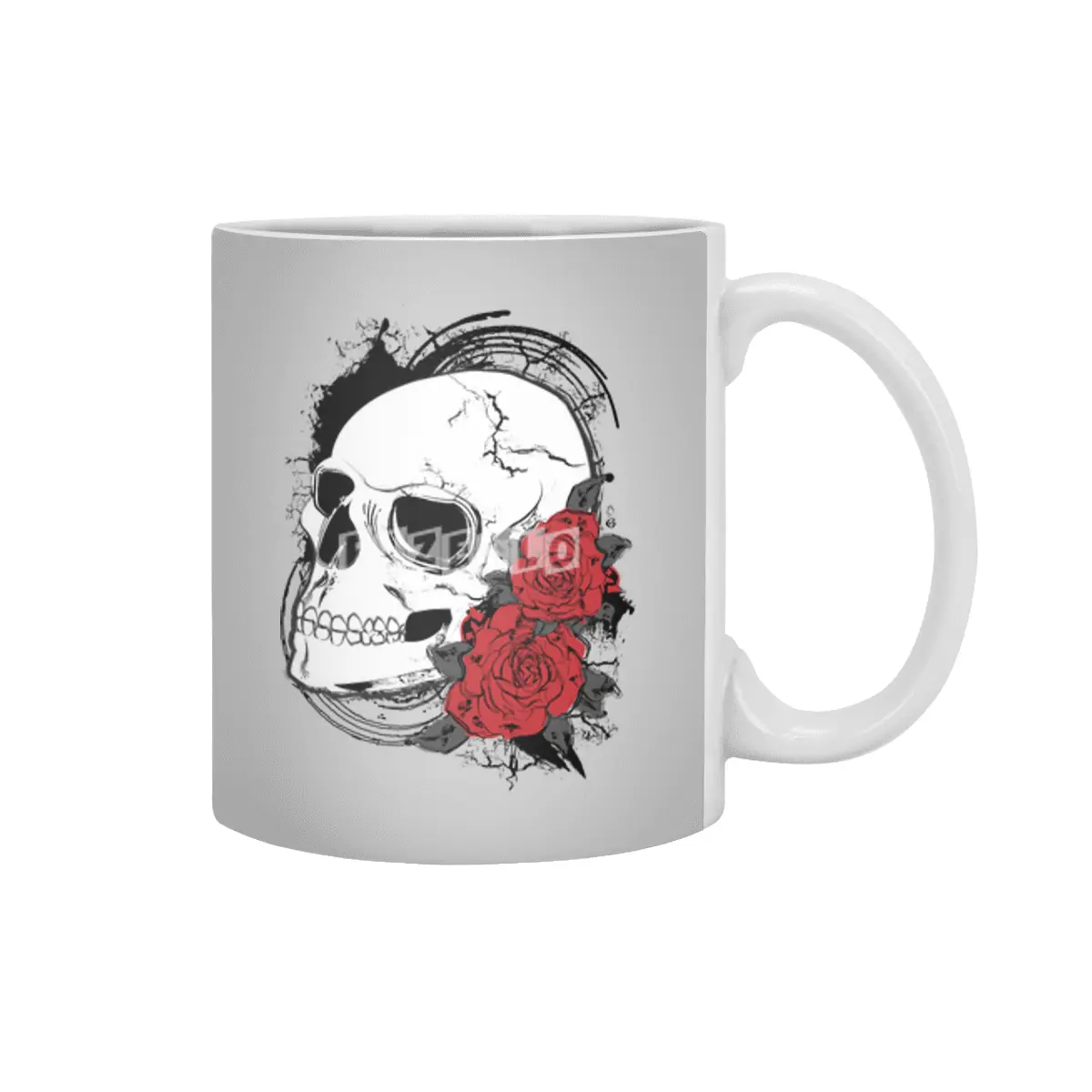 Skull and roses Beyaz Kupa