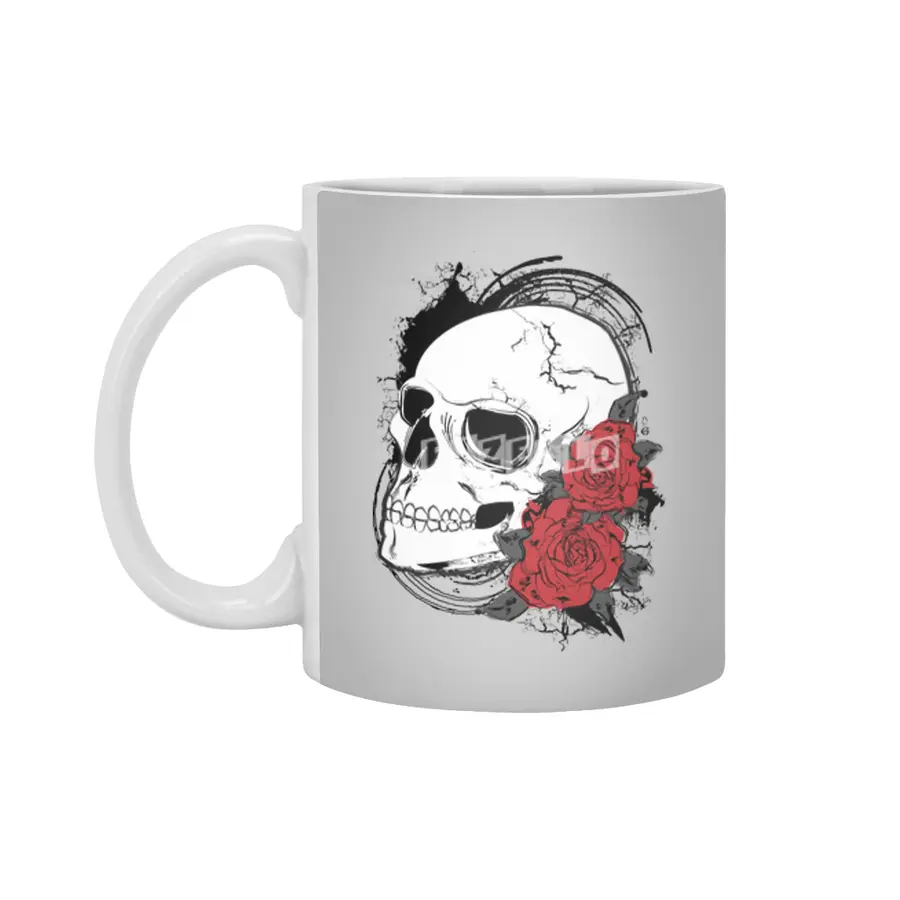 Skull and roses Beyaz Kupa
