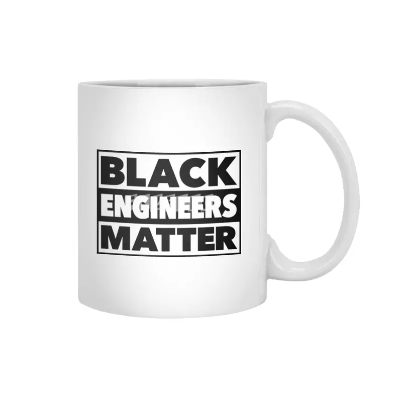 Black Engineers Matter (Black Text) Beyaz Kupa