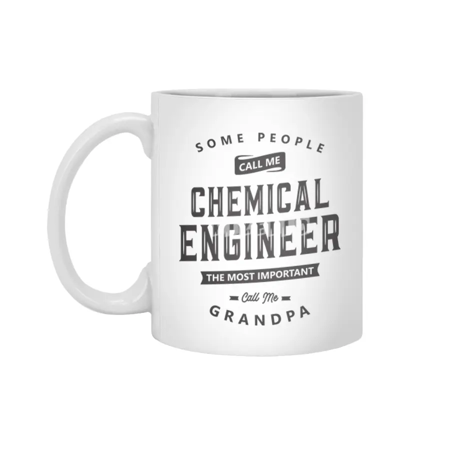 Chemical Engineer Grandpa Funny Job Title Profession Birthday Worker Beyaz Kupa