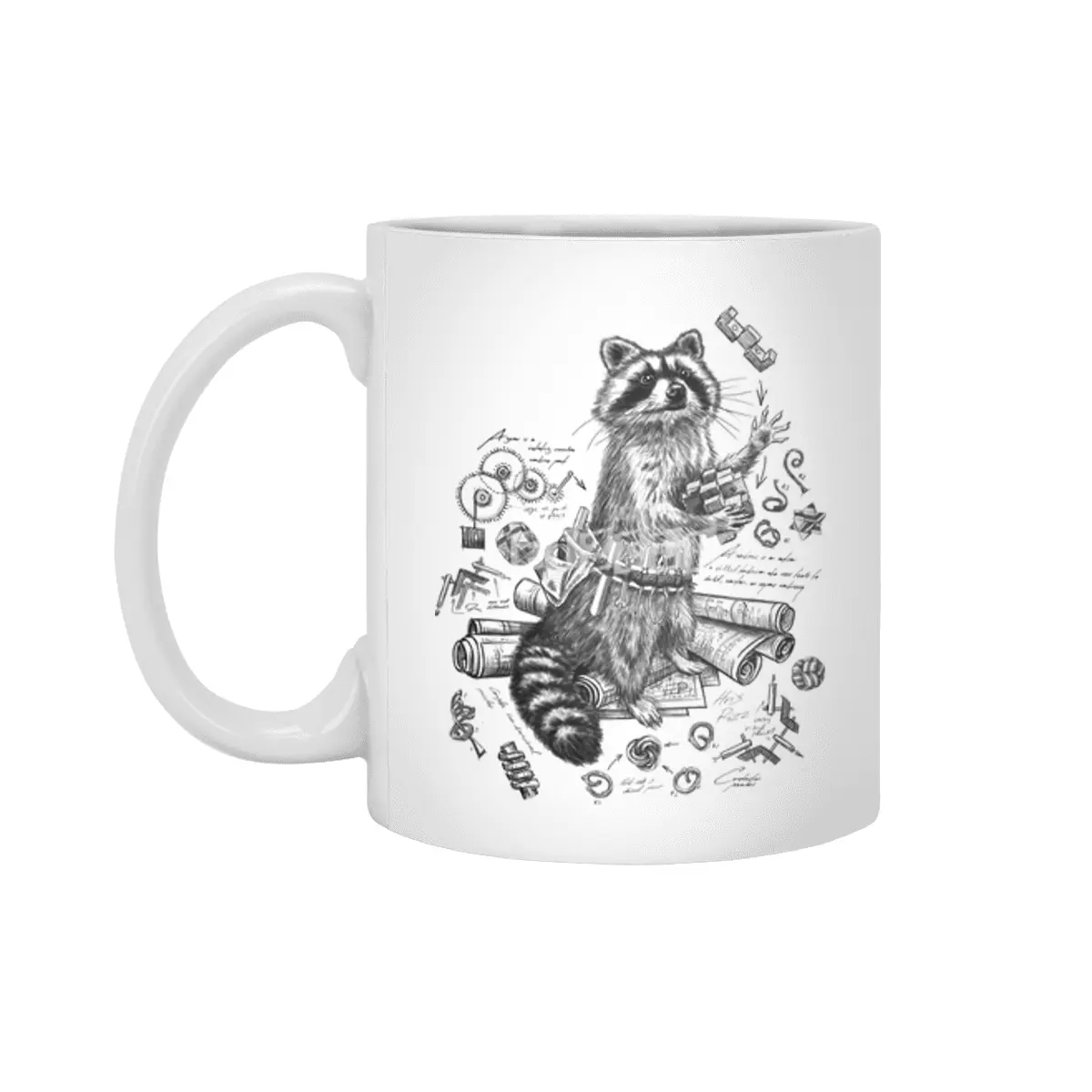 Engineer Raccoon Beyaz Kupa