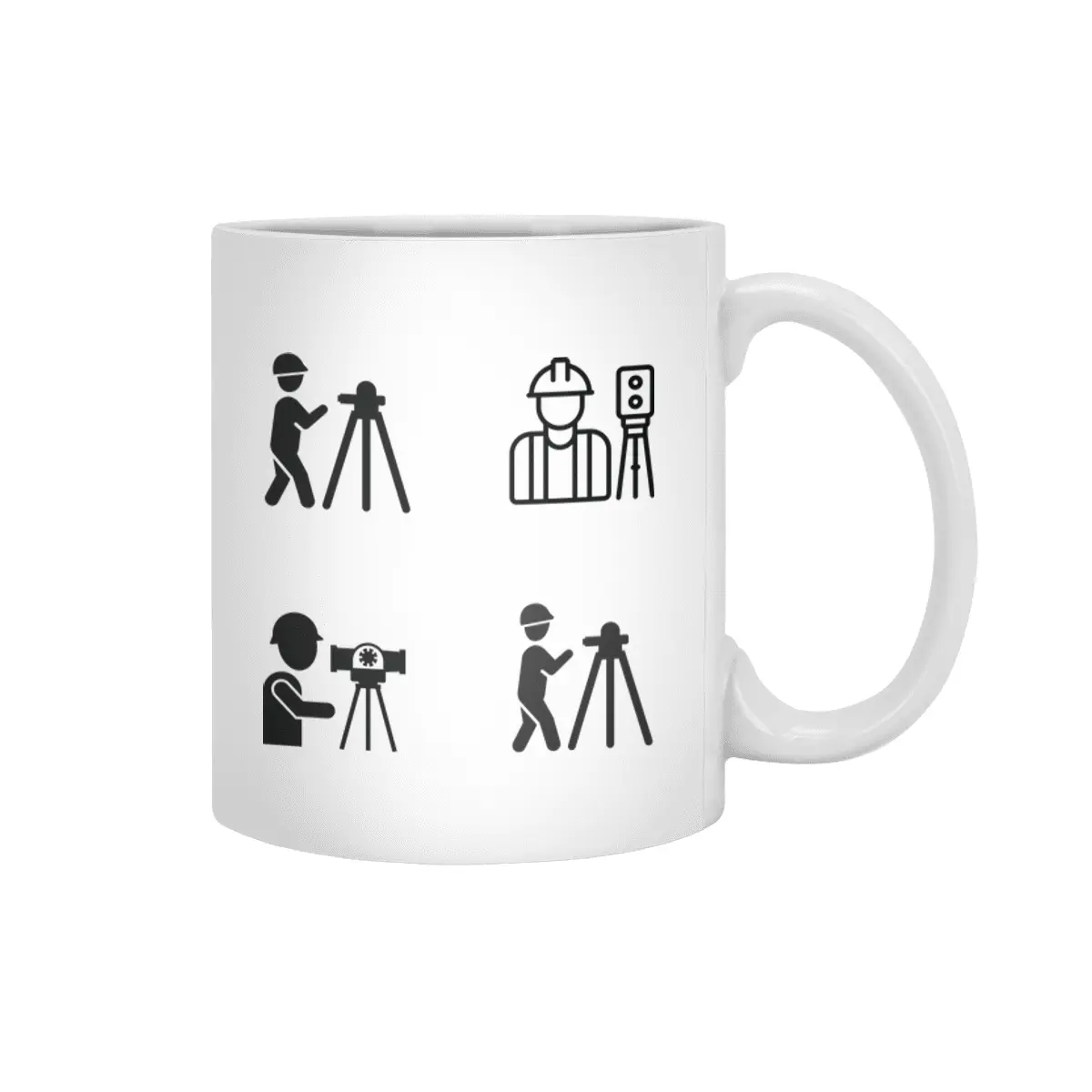 Land survey and civil engineer working with his equipment. Flat style modern Beyaz Kupa