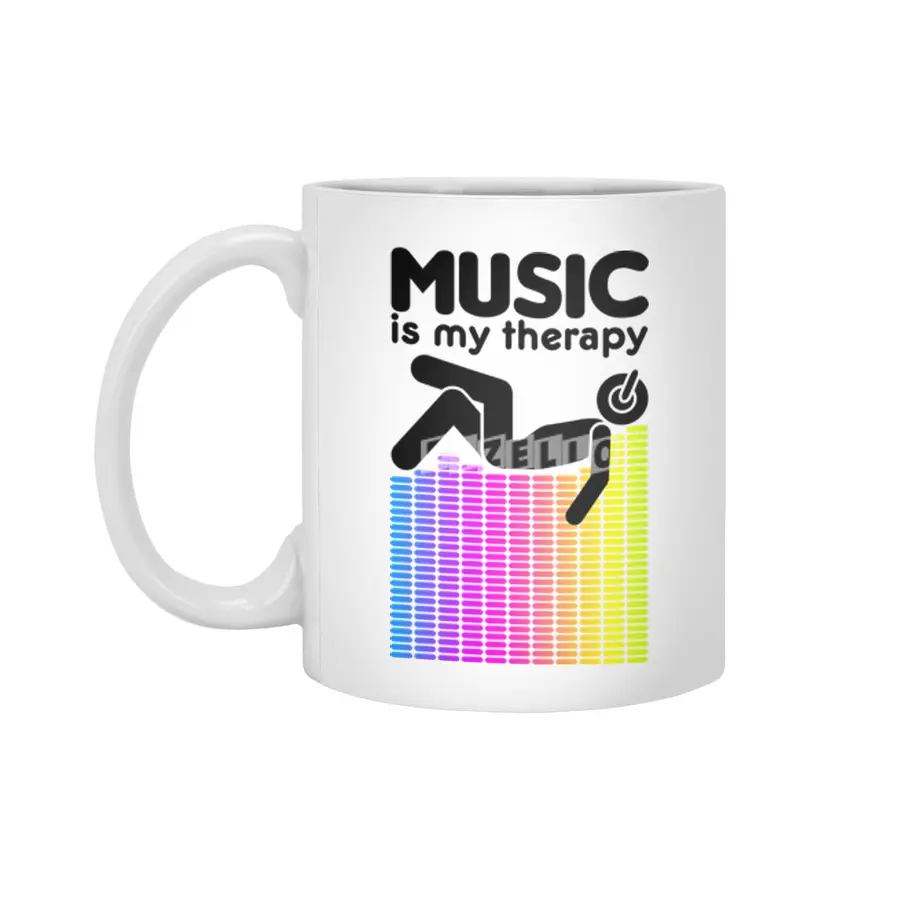 Music Is My Therapy Equalizer DJ Rainbow Sound Engineer Beyaz Kupa