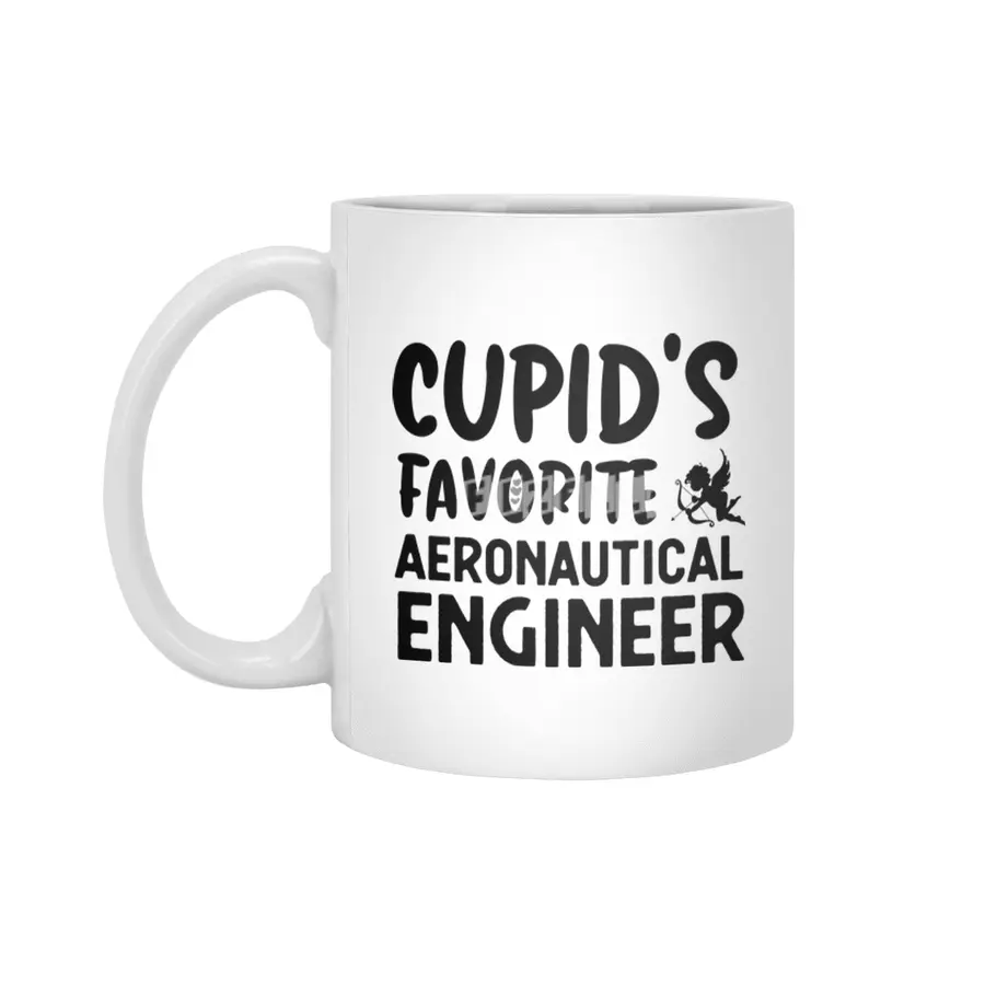 Cupids Favorite Aeronautical Engineer Valentines Beyaz Kupa