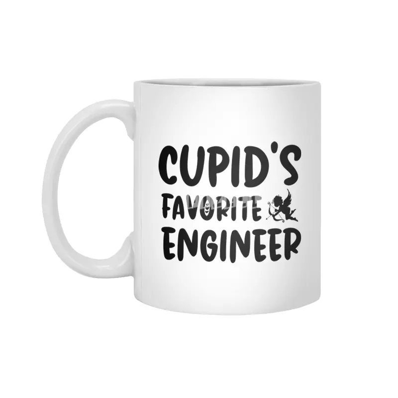 Cupids Favorite Engineer Funny Valentines Day Gift Beyaz Kupa