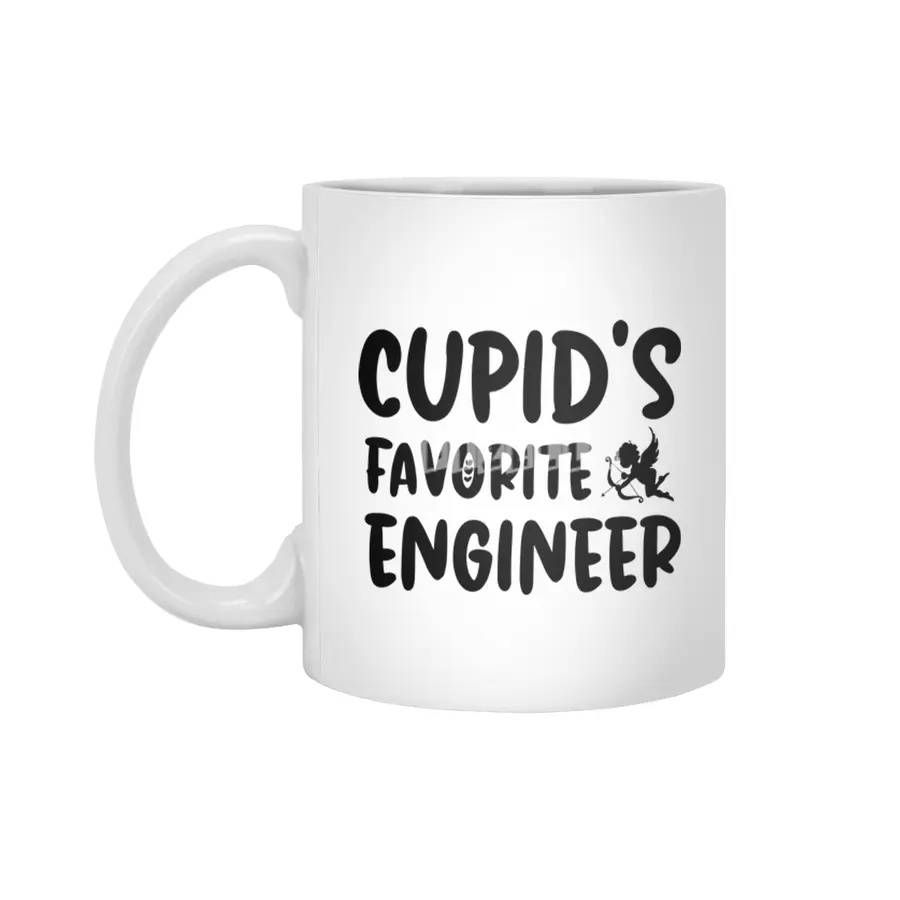 Cupids Favorite Engineer Funny Valentines Day Gift Beyaz Kupa