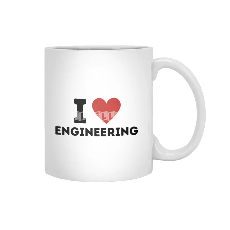 I Love Engineering Simple Heart Design Beyaz Kupa