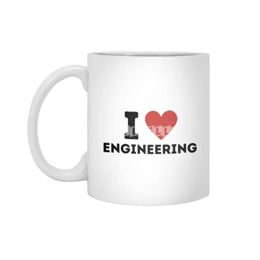 I Love Engineering Simple Heart Design Beyaz Kupa