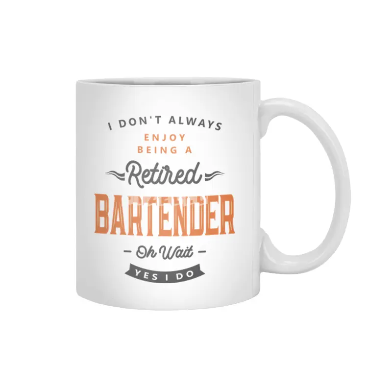 Bartender Funny Job Title Profession Birthday Worker Beyaz Kupa