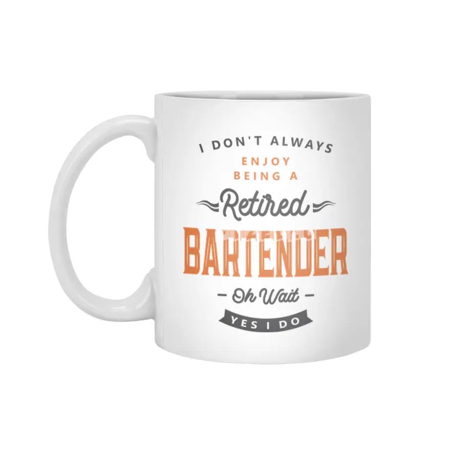 Bartender Funny Job Title Profession Birthday Worker Beyaz Kupa