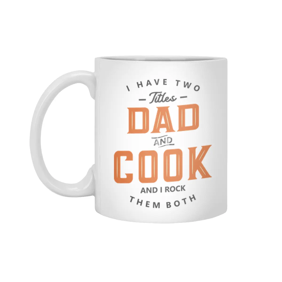 Dad and Cook Funny Job Title Profession Birthday Worker Beyaz Kupa