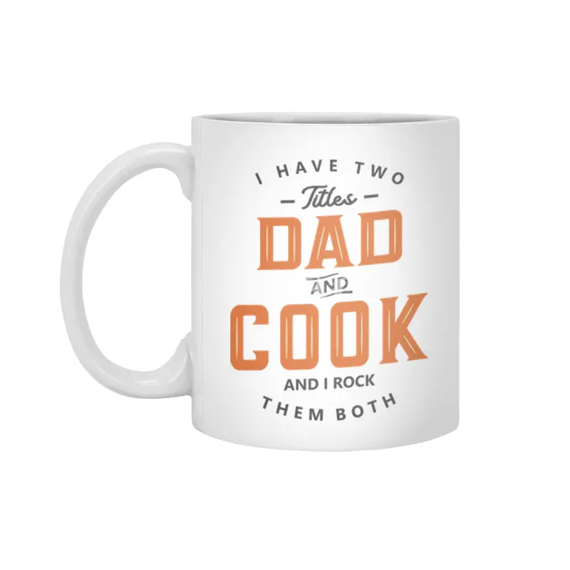 Dad and Cook Funny Job Title Profession Birthday Worker Beyaz Kupa