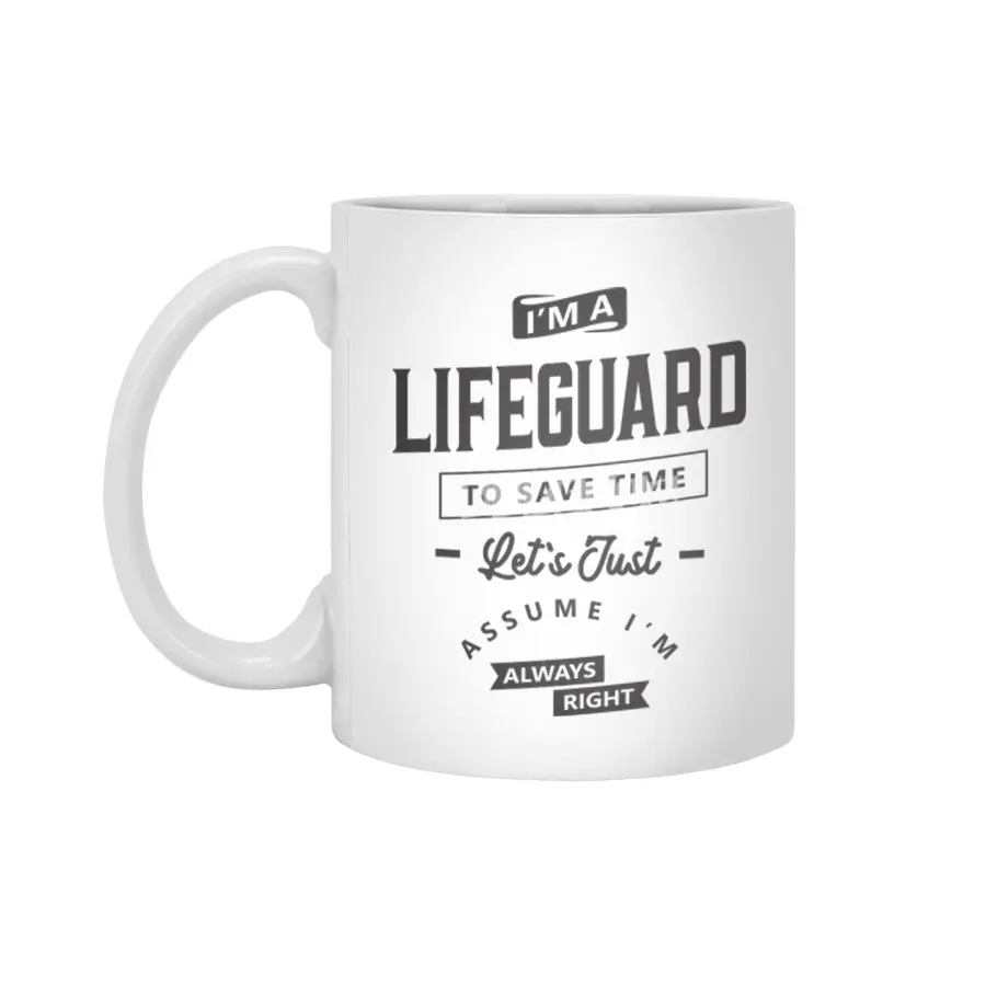 Lifeguard Funny Job Title Profession Birthday Worker Beyaz Kupa