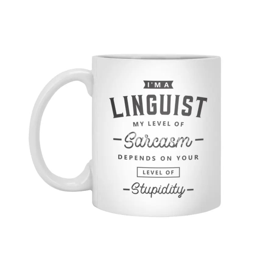 Linguist Funny Job Title Profession Birthday Worker Beyaz Kupa