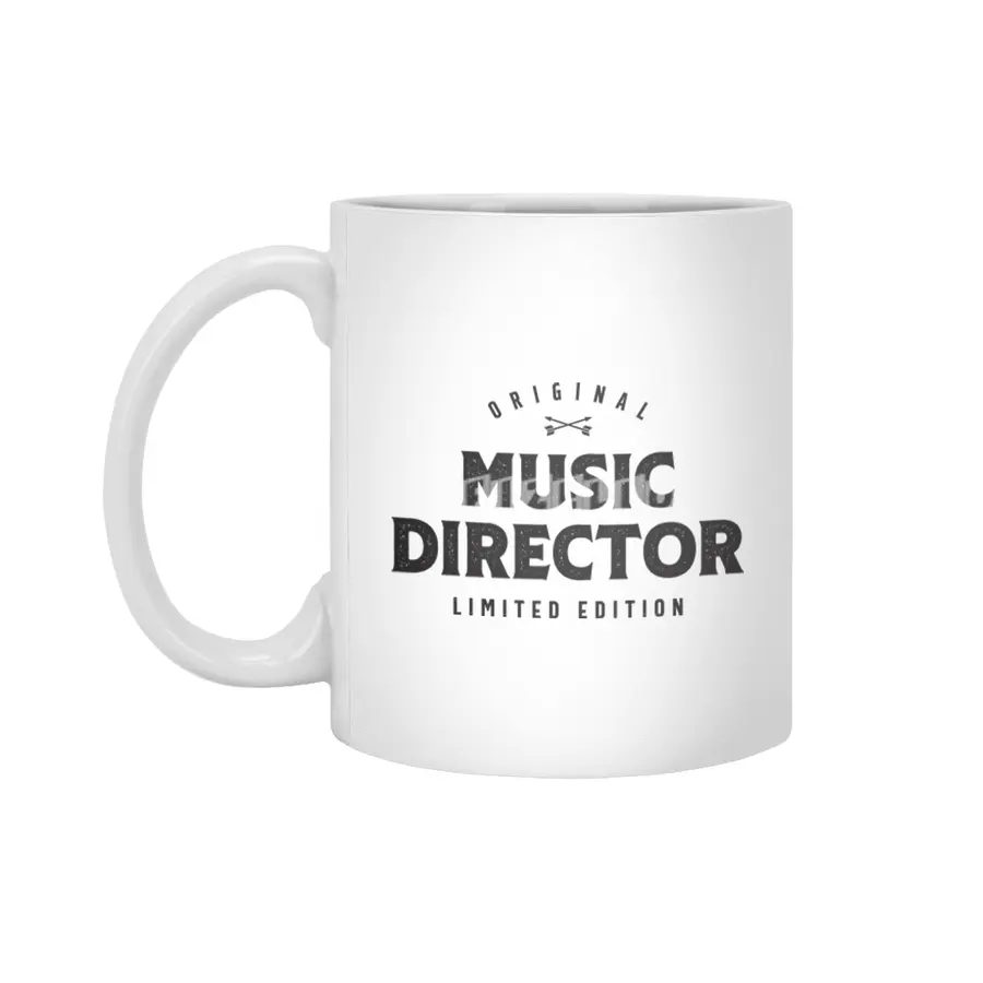 Music Director Funny Job Title Profession Birthday Worker Beyaz Kupa