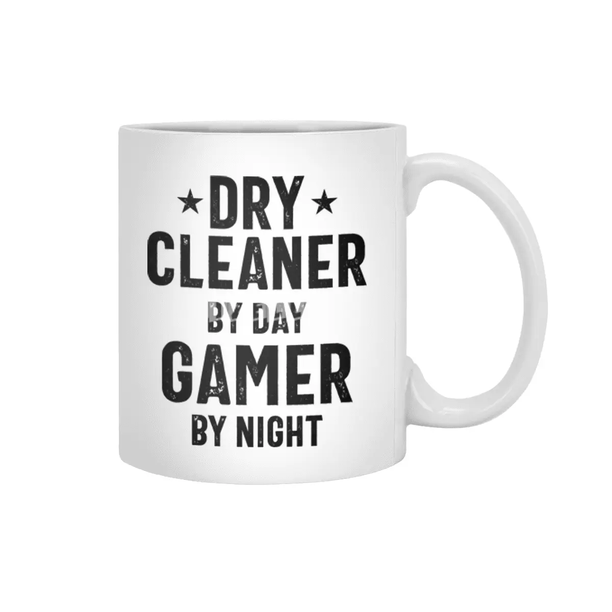 Dry Cleaner By Day Gamer By Night - Job Title Gift Beyaz Kupa