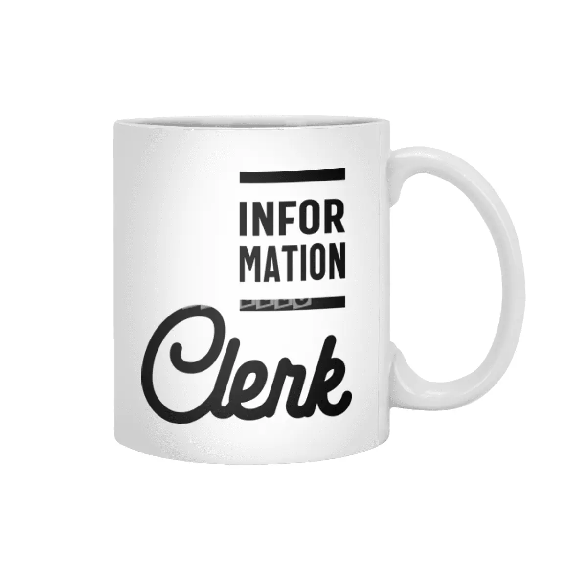 Information Clerk Work Job Title Gift Beyaz Kupa