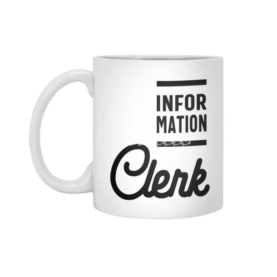 Information Clerk Work Job Title Gift Beyaz Kupa