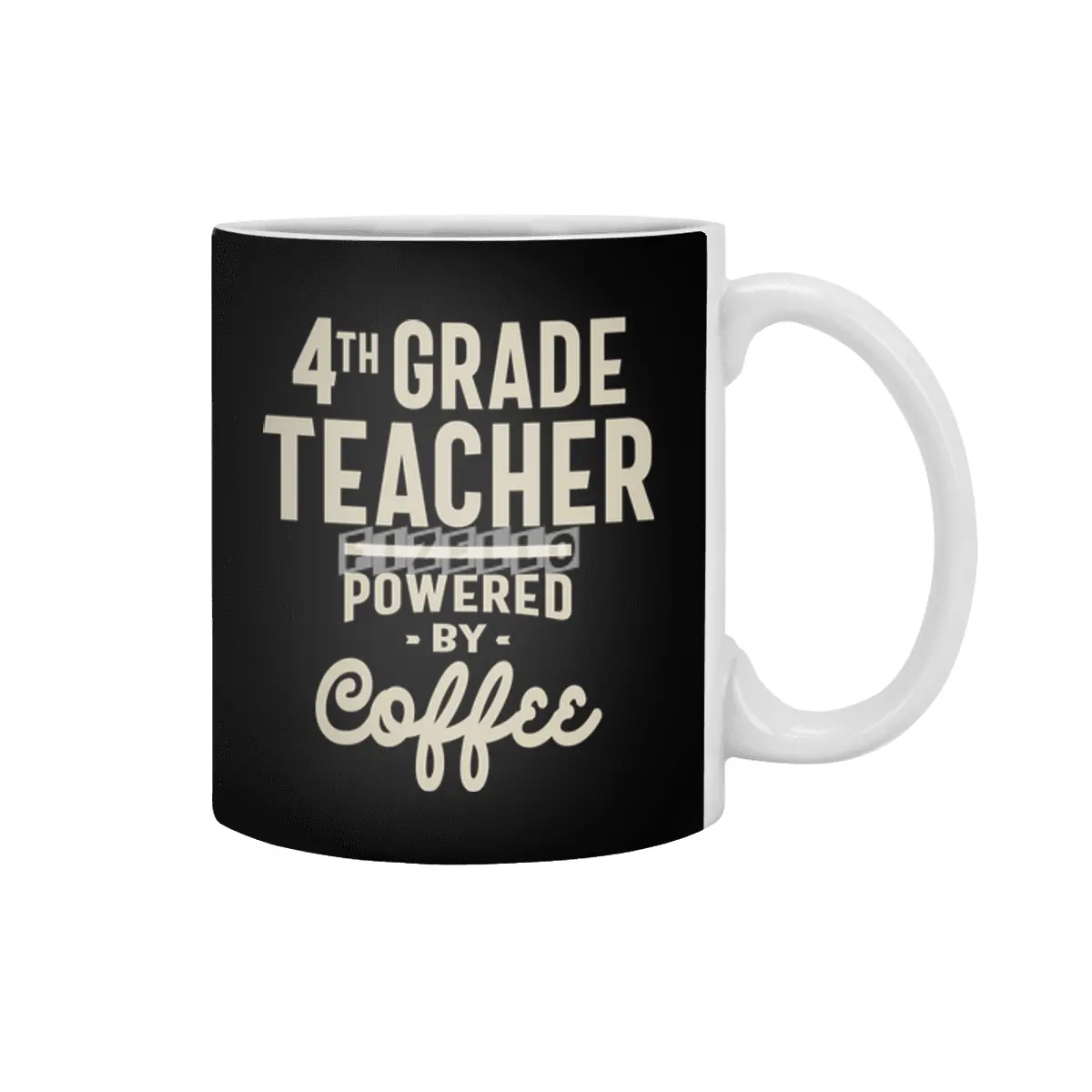 4th Grade Teacher Gift Funny Job Title Profession Occupation Beyaz Kupa