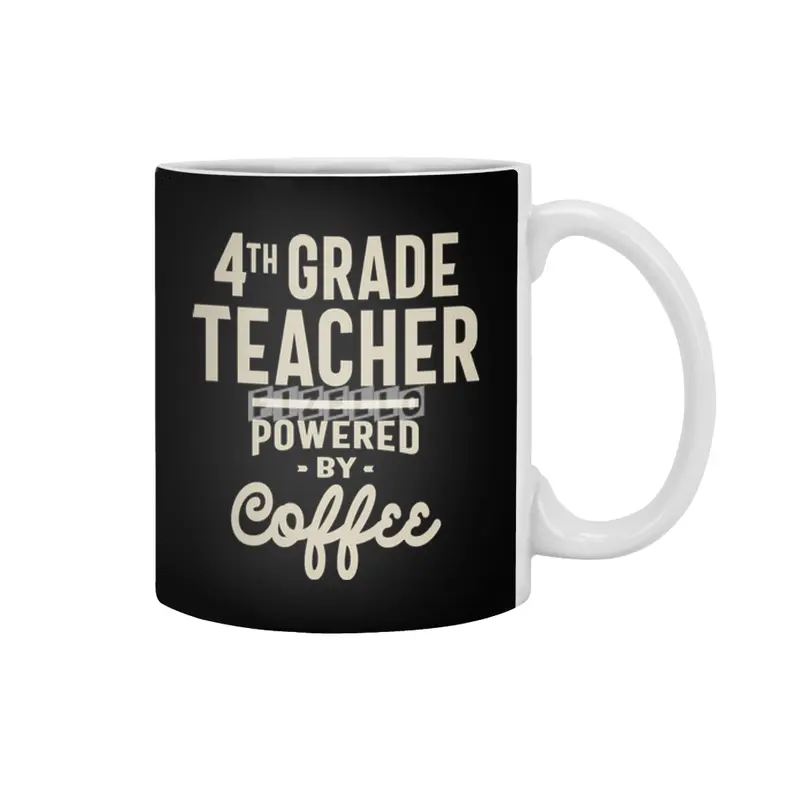 4th Grade Teacher Gift Funny Job Title Profession Occupation Beyaz Kupa