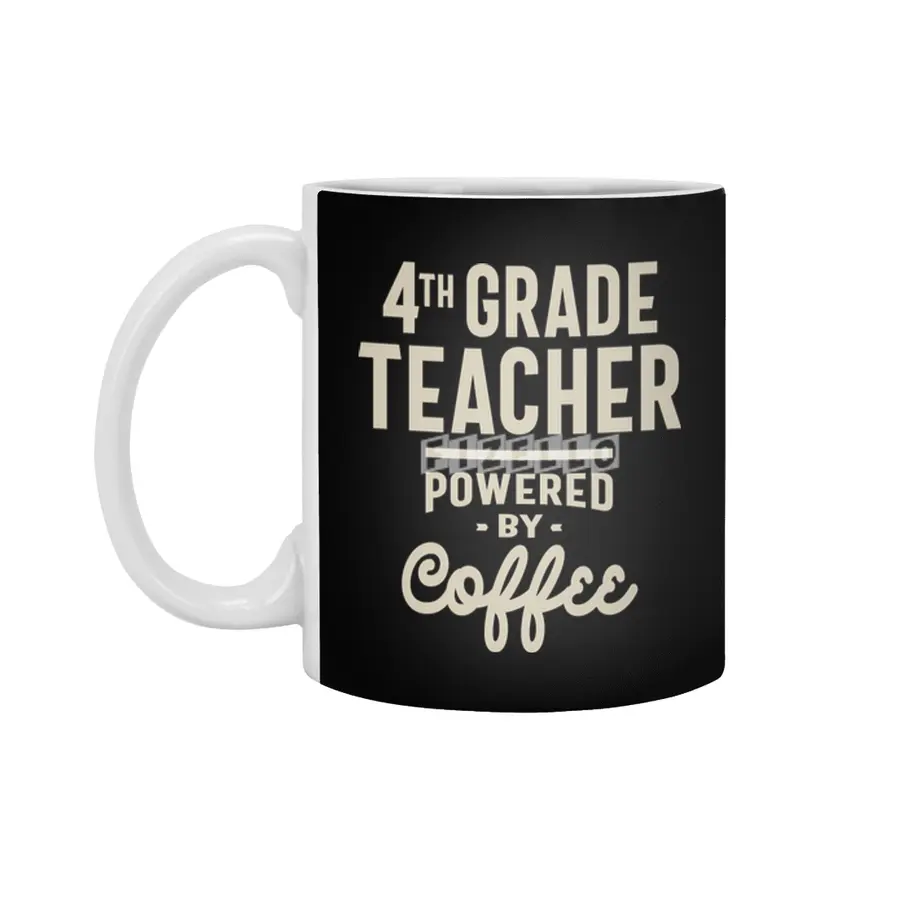 4th Grade Teacher Gift Funny Job Title Profession Occupation Beyaz Kupa