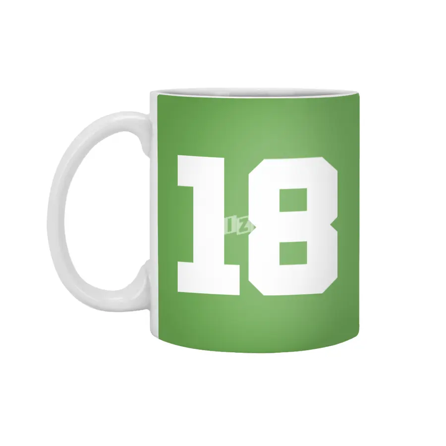 White Number 18 Beyaz Kupa
