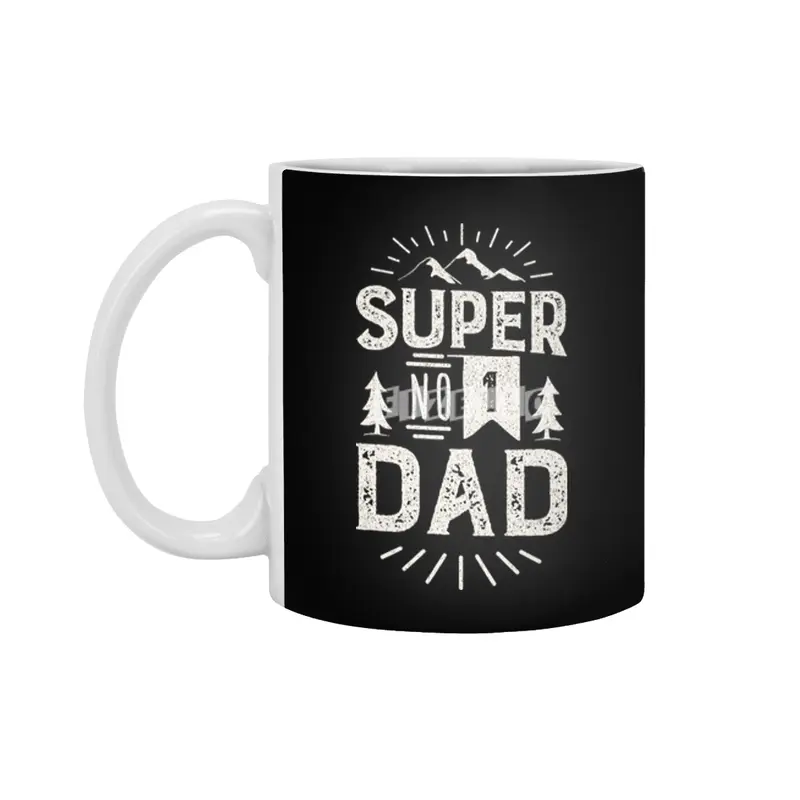 Super Number 1 Dad. No 1 Daddy Beyaz Kupa