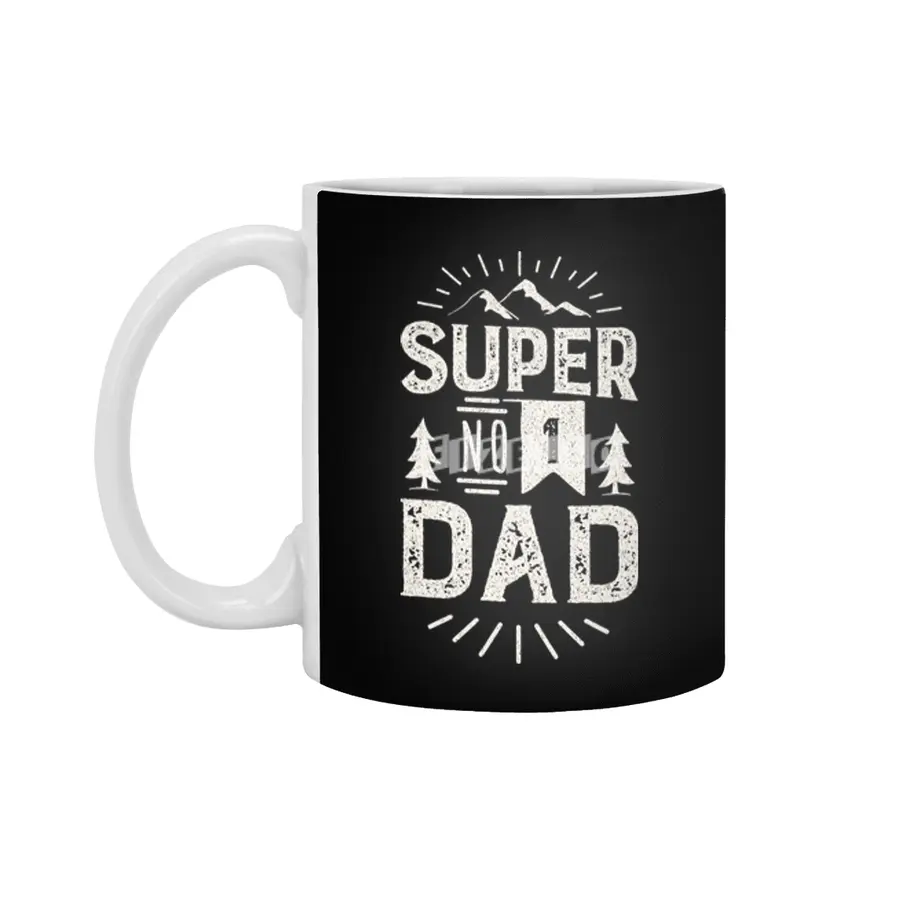Super Number 1 Dad. No 1 Daddy Beyaz Kupa