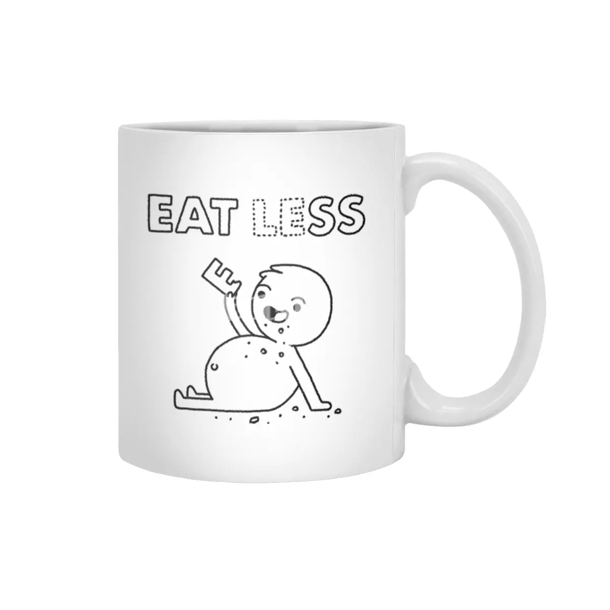 EAT LESS Beyaz Kupa