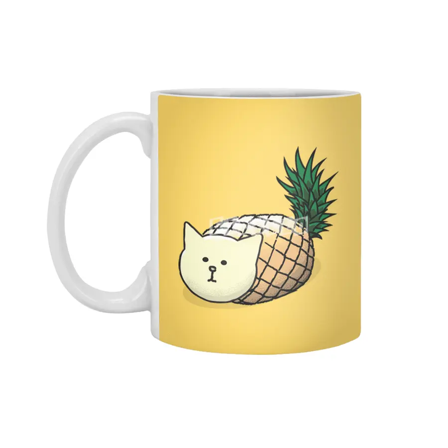 Pineapple Cat Beyaz Kupa