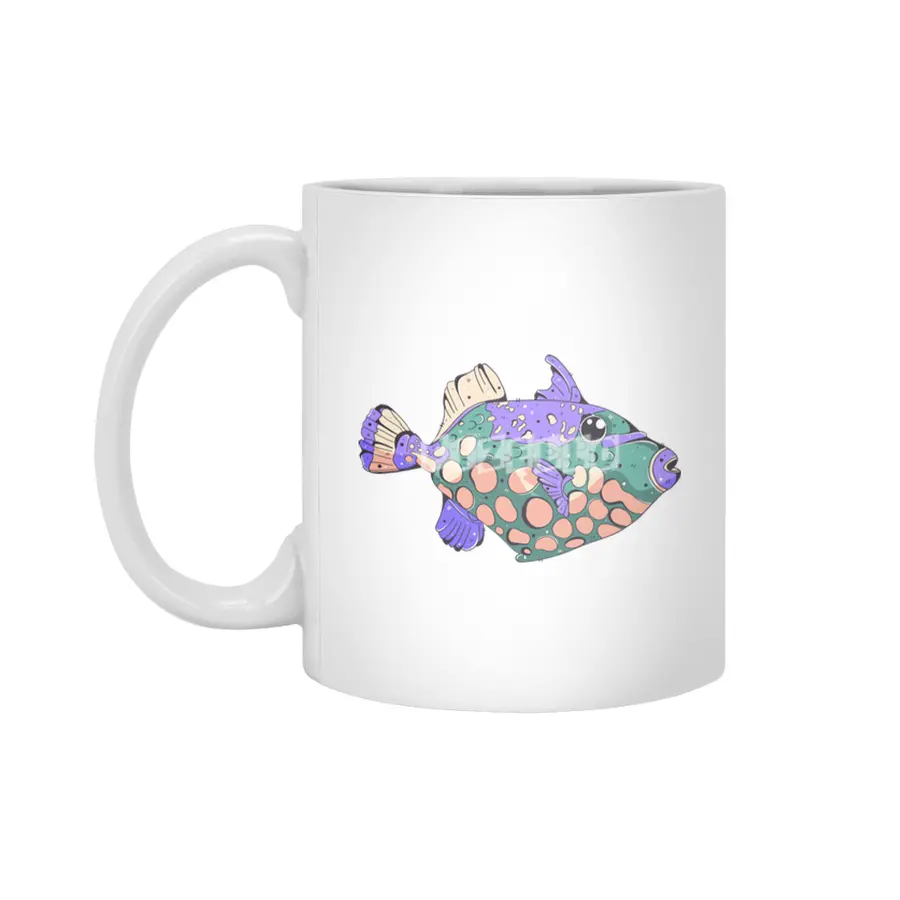 Clown Triggerfish Beyaz Kupa