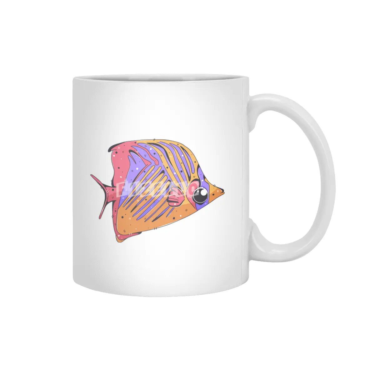 Threadfin Butterflyfish Beyaz Kupa